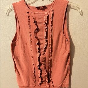 LOFT Coral Ruffle Tank Top